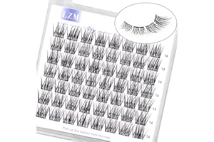 LZM Fałszywe Rzęsy False Eyelashes 14mm C Curl Sztuczne Rzęsy Naturalna Rzęsy Ręcznie Robione Diy Rzęsy W Domu Individual Eyelashes Cluster Lashes (Wishes-12mm)
