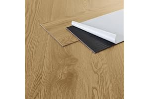 ML DESIGN MODERN LIVING ML-Design Deluxe PVC Bodenbelag, Selbstklebende Vinyl-Dielen, Vinylboden, 91,5 cm x 15,3 cm x 2 mm, Dicke 2 mm, 4,46m²/32 Dielen, Natur Eiche, Holzoptik, rutschfest, wasserfest, Einfache Verlegung