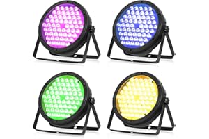 Betopper LED Disco Lights,120W RGBW 4 in 1 Par Light, RA>90 High CRI Sound-Activated Led Spotlight Stage Lights with DMX512, DJ Lighting for Party Wedding Club Bars Show (4S)