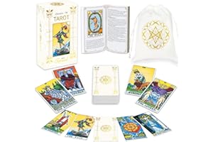IXIGER Tarot Cards Deck With Guide Book for Beginners and Expert Readers, Bronzing Standard Size 4.75" x 2.76", 78 Classic Cards With White Velvet Pouch Bag