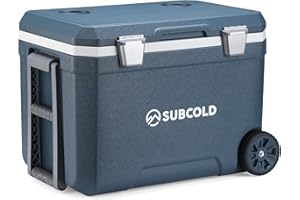 Subcold MOBI Wheeled Cooler Box – Large Insulated Cool Box on Wheels with Handles and Drain | Ice Cooler for Travel, Car, Camping & Outdoor | Stays Cool for Days | PU Foam Insulation (Blue)