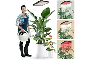 ‎EWITTTI Pflanzenlampe LED Vollspektrum, 242 LEDs 6500K Grow Lampe für 160cm Zimmerpflanzen , 3-farbige pflanzenlicht, 360 ° Schwanhals, 4/8/12H-Timer, Höheneinstellbar,1-10 Stufe Helligkeit Fernbedienung