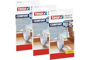 Tesa Insect Stop Comfort Lot de 3 rouleaux de 5,6 m de bande Velcro auto-adhésive pour moustiquaire