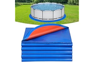 LEZZYRUCK 12ft Round Pool Liner Pad for Above Ground Pools, Thickened PE Under Pool Mat Padding, Dual-Color Swimming Pool Ground Cloth, Prevent Punctures, Extend Liner Life