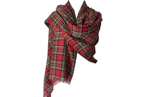 PURPLE POSSUM UK Purple Possum® Royal Stewart Tartan Scarf Ladies Red Green Plaid Wrap Shawl Mens Cotton Checked Fair Trade