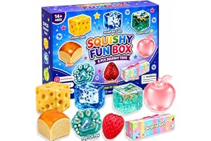 Goorder 8 st Squishy Box Mystery Fun Set, Butter, Cheese, Cube, jordgubbar, skrivbordsdekoration, festpresenter för vuxna