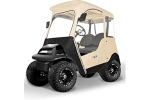 10L0L Carro de golf de lujo para 2 pasajeros de conducción para coche de club, caja de almacenamiento de cubierta para carrito de golf, impermeable, portátil, transparente, 4 lados (techo de hasta 58 pulgadas de largo)