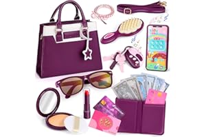 Own1one Play Purse Set for Girls, Little Girls Purses with Accessories Pretend Play Handbag for Toddlers Handbag Toy Wallet Makeup Princess Toys Gift for Girl