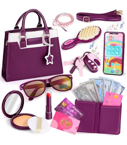 Bolso De Mano Con Accesorios Para Niñas, Incluye Cámara Con Sonido, Espejo Con Luz, Monedero, Auriculares Y Más, A Partir De 3 Años