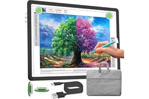 Phylosal Wiederaufladbares A4-Lichtpad mit Tragetasche, ultradünner magnetischer Tracing-Lichtkasten zum Zeichnen, Diamant-Kunstmalerei Leuchttafel mit Seitentaste, superheller Leuchttisch zum
