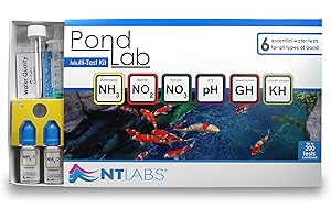 NT Labs Pond Lab Multi Test Kit (All-in-one Water Testing Kit - Ammonia, Nitrite, Nitrate, pH, General Hardness (GH) and Carbonate Hardness (KH)), Accurate Results, Easy to Use (Up to 200 Tests)