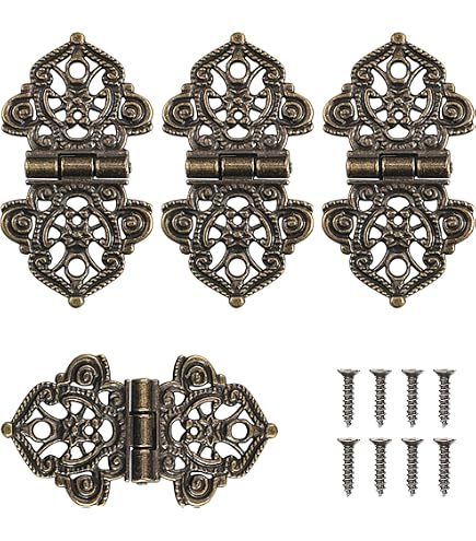 Lot De 6 Charnières Double Effet – Style Rétro Bronze – 46x54mm – Pliage Écran – Uxcell