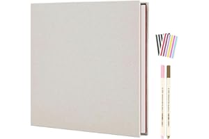 AIOR Album Photo Traditionnel DIY Scrapbook Adhesif 20 Feuilles (40 Pages), Scrapbooking Album Mariage Livre d'or, Idee Cadeau Original pour Valentin De noël Anniversaire, Beige (28x27cm)