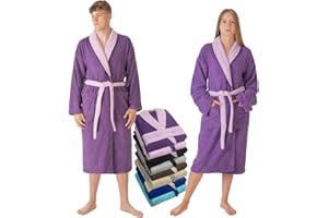 LEBENGOOD Albornoz Hombre 100% Algodón Rizo Americano 450 gsm – Bata de Baño para Ducha, Suave, Absorbente, Unisex, OEKO-TEX®