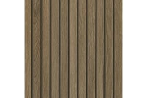 Hode Wood Panel Wallpaper Wood Effect Vinyl Wrap Self Adhesive, 3D Slat Wall Panelling Peel and Stick Living Room Wallpaper, Waterproof, Light Oak, 40cmx3m