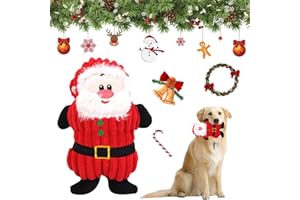 MECCTUCK Jouet Chien, Jouet pour Chien Indestructible, Jouets pour Chiens de Noël, Jouets Qui Couinent, Jouet en Peluche Qui Couinent pour Noël, Indestructible Accessoire pour Chiens, Jeu Intelligence Chiot