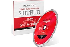 KSP-Tec® Disco da taglio diamantato, 230 mm, per pietra, cemento, muratura, disco flessibile per smerigliatrice angolare e Flex 230 mm (230 mm, disco diamantato)