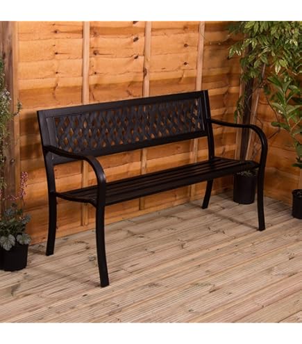 Panchina Da Esterno In Acciaio Grigliato - Design Moderno E Resistente - Foto 8