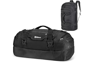 Ubon Bolsa de Viaje Hombres Mujeres Bolsa Grande de Mano con Compartimento Espacial Ventilado Fin de Semana Equipaje para Senderismo Deporte Camping Playa y Gimnasio Negro 65L