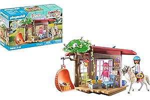 PLAYMOBIL Horses of Waterfall 71638 Geheimes Clubhaus für Pferdefans, inklusive Zwei Figuren, einem Pferd und einem Geheimversteck für Utensilien, nachhaltiges Spielzeug für Kinder ab 5 Jahren