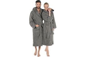 CelinaTex S-XXXL Bademantel Kapuze oder Schalkragen Uni lang aufgesetzte Taschen Damen Herren Unisex warm Frottee Baumwolle OEKO-TEX