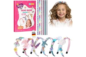 EITEYI Headband Making Kit for Girls Age 5+, DIY Hair Accessories Toys Birthday Presents for 5 6 7 8 9 10 11 12 Year Old Girls, Fun Craft Kits for Kids, Headband Set Gifts Toys for 5-12 Year Old Girl