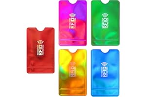 GEEHUA 10 Stück RFID Blocker Kartenhülle, Kreditkartenhülle RFID Blockierende Hüllen RFID Kartenschutzhalter Identitätsdiebstahl Prävention für Frauen und Männer (5 Farben)