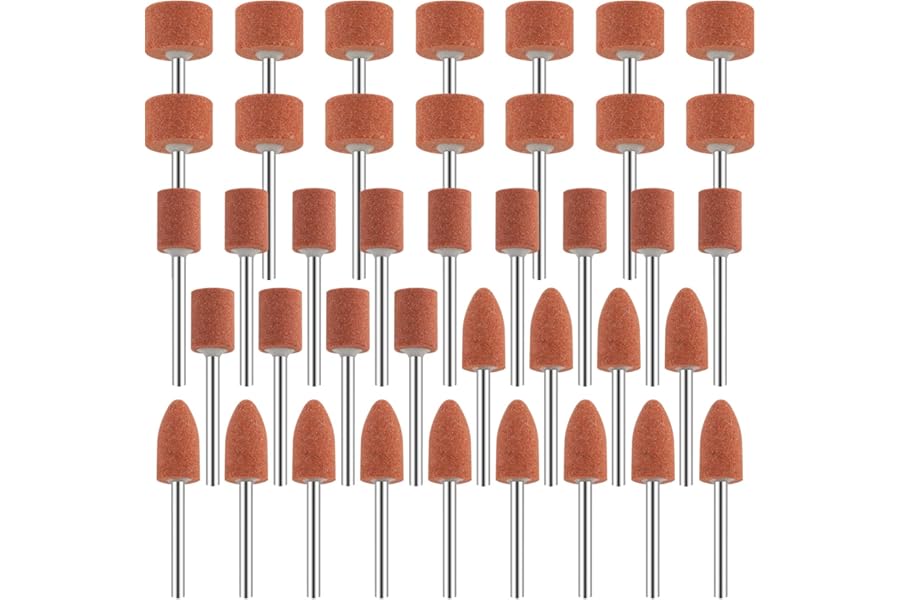 42pcs Abrasive Mounted Stone Grinding Wheel Head, Mounted Grinding Stone Set for Dremel Rotary Tool Accessories 1/8" Shank for Grinding, Polishing, Deburring
