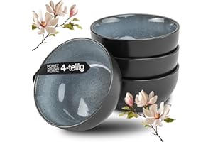 Moritz & Moritz VIDA 4x Miso zestaw misek 12 cm Ø - japoński ceramiczny zestaw naczyń do zupy miso, dipów i przekąsek