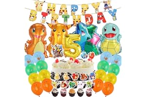 YAGU luftballon 5. geburtstag | geburtstagsdeko jungen 5 jahr, Happy Birthday Dekoration Banner Karikatur poke Luftballons deko (5)