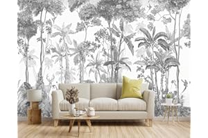 Naturempress Carta Da Parati Moderna Giungla In Bianco E Nero Tropicale Fotomurali Moda Decorazione da Muro XXL Poster Gigante Design Carta per pareti