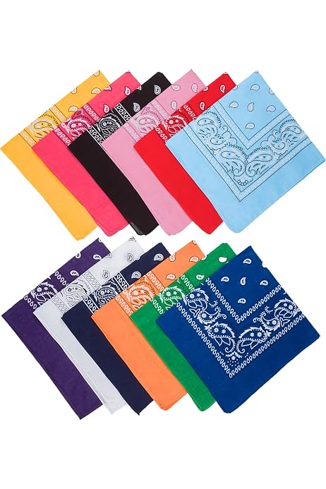 Bandana Coton 53x53cm - Multifonction (motard, Pirate, Protection) - Plusieurs Coloris