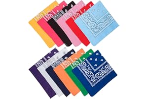 REDSTAR Confezione da 12 Bandane Paisley Colorate – Accessori Versatili per Cowboy, Cowgirl, Pirati e Rockstar, Ideali per Uomini, Donne e Bambini, Foulard, Fazzoletto da Collo, Stile Vintage, Festa a Tema
