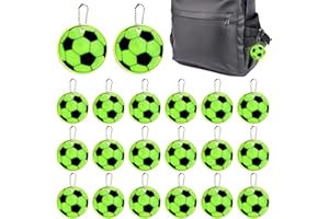 Meanju 20 Stück Reflektoren Anhänger, Reflektierender Fußballanhänger, Schulranzen Fußball Reflektor, Fussball Geschenke Jungen, Sicherheits Reflektor Anhänger für Schultasche Kleidung Rucksack
