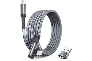 BASESAILOR Câble Chargeur USB C vers Lightning 3M 90 Degrés avec Adaptateur USB A,Coudé Cordon Type C PD Angle Droit Charge Rapide pour iPad 9 Génération iPhone 11 12 13 14 Pro Max