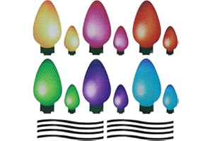 KINBOM 20 Pezzi Decorazioni di Natale per Auto Set di Magneti Adesivi Luci Natalizie Decalcomania Riflettente Multicolore per Auto Frigorifero, Cassetta Postale, Superficie metallica 6.7x13cm 3.6x7cm