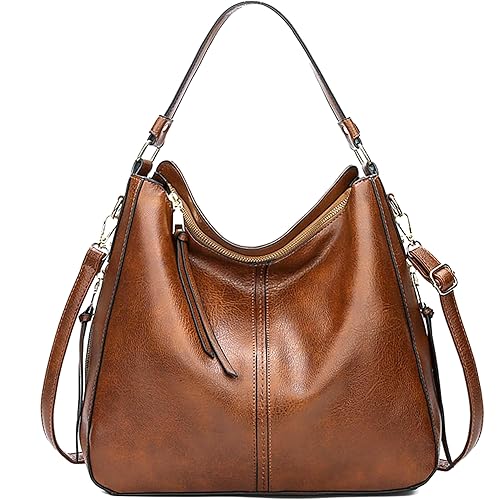 Storite Women\'s Faux Leather Shoulder Handbags Hobo Bag BigTote Bag for Office and College with Long Strap–,30x13x32cm
