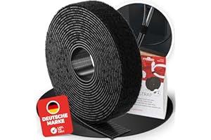 LABEL THE CABLE Serre-Câbles pour une Gestion Parfaite des Câbles - Attache-Câbles Scratch Double-Face - Rouleau Attache-Câbles - Aspect Velours - LTC ROLL STRAP - 3 m x 16 mm - Noir - LTC 1210