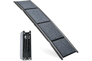 CO-Z Rampa para Perros para Coche, 170 cm Rampa Plegable para Mascotas de hasta 90 kg Superficie Antideslizante para Coche SUV Camioneta Cama Sofá