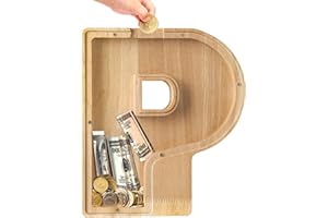 Bemaystar Wooden Letter-Money-Box Piggy-Bank Initial Letters Kids Money Box Coin Bank Birthday Gift