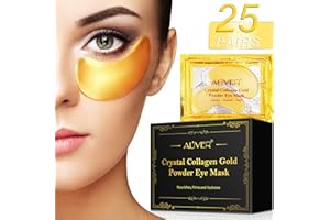 NI ZMIR 24-karatowe złote płatki pod oczy, 25 par, płatki pod oczami, bogate w kwas hialuronowy, kolagen i B5, nawilżające, przeciw starzeniu się maseczki pod oczy, redukują zmarszczki i opuchlizny, cienie