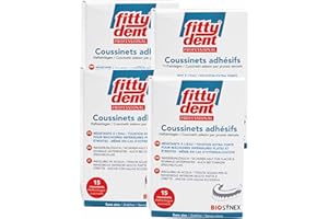FITTY-DENT Fittydent - Confezione da 15 cuscinetti adesivi per Fitty Dent, confezione da 4