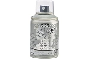 PÉBÉO PEBEO - Peinture Acrylique en Spray - Pour la Décoration Multi Supports en Intérieur et Extérieur - Base Eau, Faible Odeur - 100 ml - Finition Mate - Coloris Gris Moyen