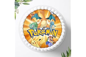 ‎IHR ONLINESHOP DIGITAL-ON 24 Für den Geburtstag ein Tortenbild, Zuckerbild mit dem Motiv: Pokemon, Essbares Foto für Torten, Tortenbild, Tortenaufleger Ø 20cm - 0289w