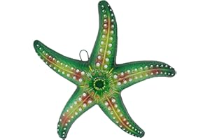 sicilia bedda - PESCI IN CERAMICA SICILIANA da Parete - Prodotti Artigianali realizzati a Mano (23x23, Stella Marina)