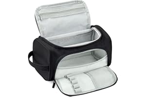 Bibykivn Trousse Grande Capacité - Trousse à Crayons Zippée en Toile avec Compartiments, Étui à Crayons Durable, Cadeau pour Collège Étudiants Fille Garçon Adolescent (Noir, XL)