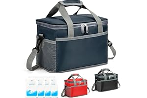 MIZIJIA Sac Isotherme Repas 9L, Petit Sac Repas Isotherme Homme Femmes, Sac Isotherme Repas Bureau, Sac-Glacière Isotherme Pliable, Sac Isotherme Courses Portable avec Bretelles Réglables (Bleu)