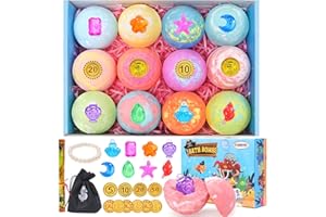 FUNCREVITY Badekugeln Kinder mit Überraschung im Inneren, 12 Stück Badezusatz Kinder mit Piraten Spielzeug für Kinder Geburtstag Weihnachten Ostern Valentinstag Badeperlen Geschenke