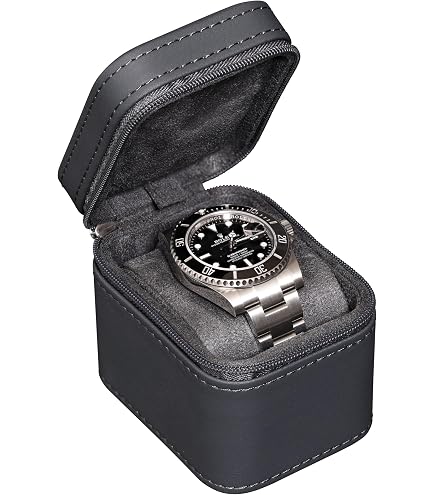 Étui De Voyage Pour Montres – 2 Emplacements, Fermeture Éclair, Dimensions ~18x8,5x6 Cm, Matériau PU Et Peluche – Protection Et Transport De Montres (Marron)
