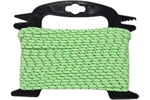 ESW LEISURE Guyline Rope For Tents Awning Camping Strong Lightweight Paracord Guy Ropes Guy Lines Fishing Outdoor Umbrella Bivvy Caravan Gazebo Tarp Windbreak Cord Line (Glow In The Dark, 15 Metres)